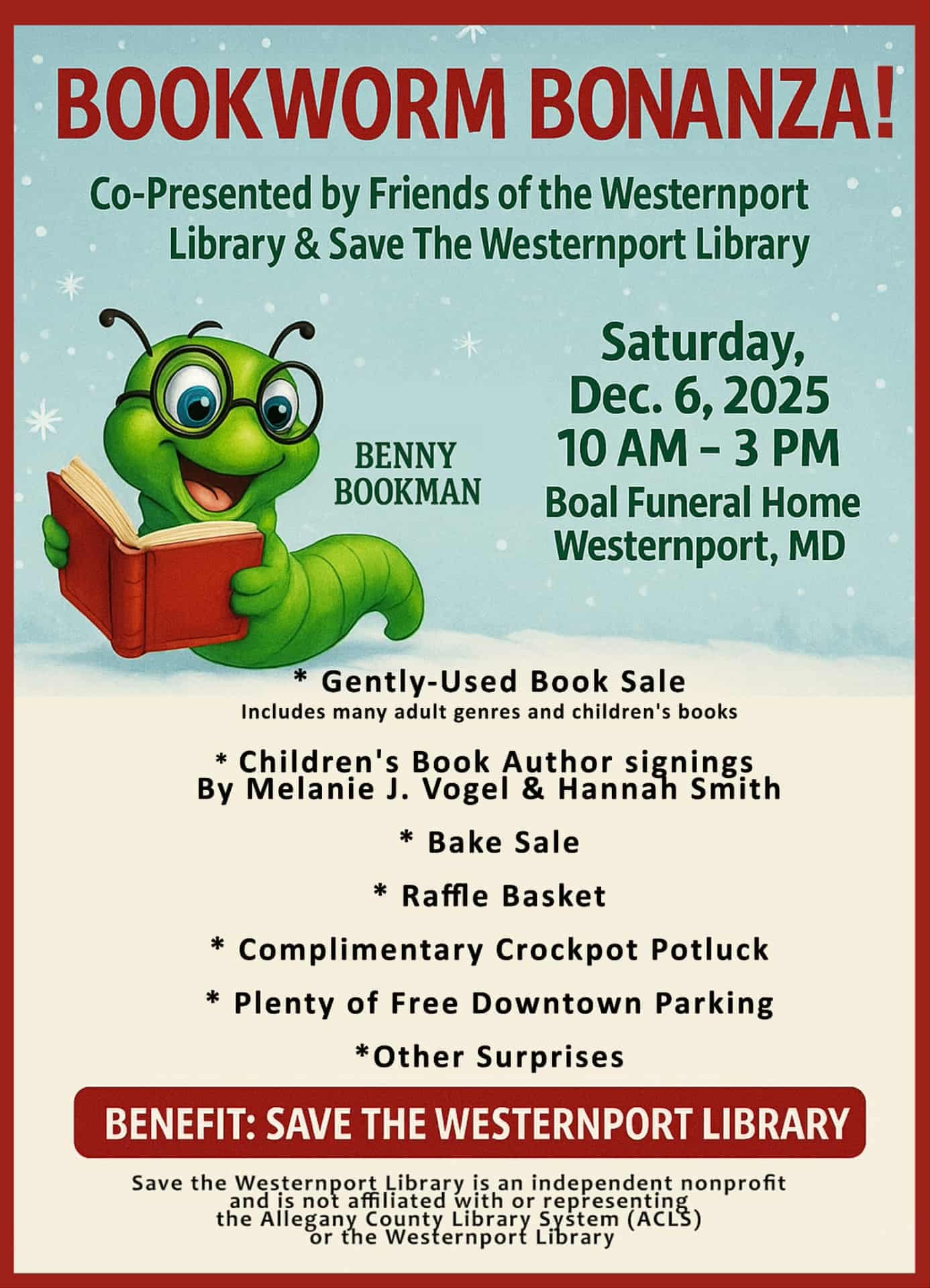 Gently Used Book Sale at Boal Funeral Home December 6th 2025 10 AM to 3 PM